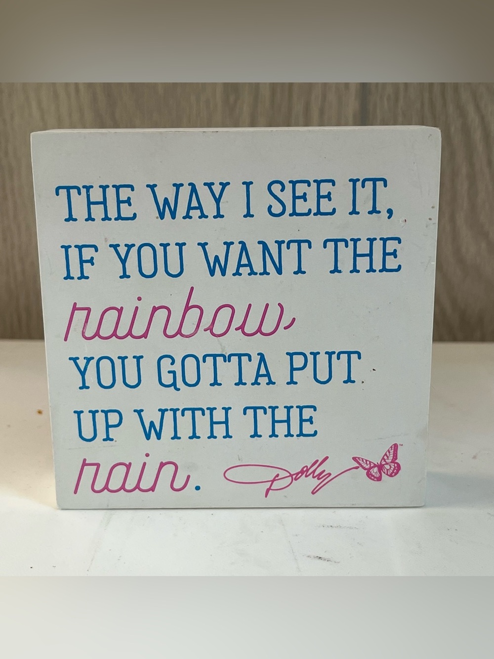 The Way I See It Dolly Parton Wood block Spring Design DG Wooden 4” Square New